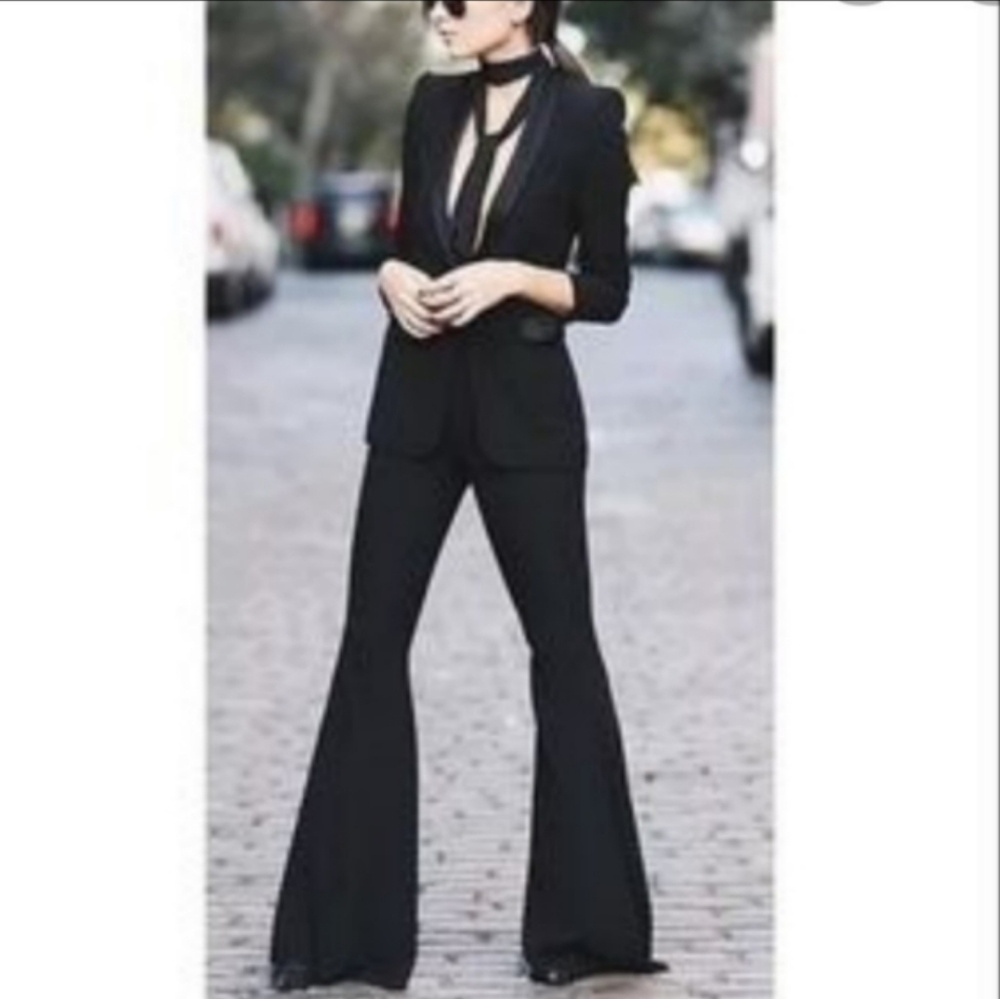 Forever 21 Ribbed Velvet High Waisted Bell Bottom Pants M - Picture 7 of 12